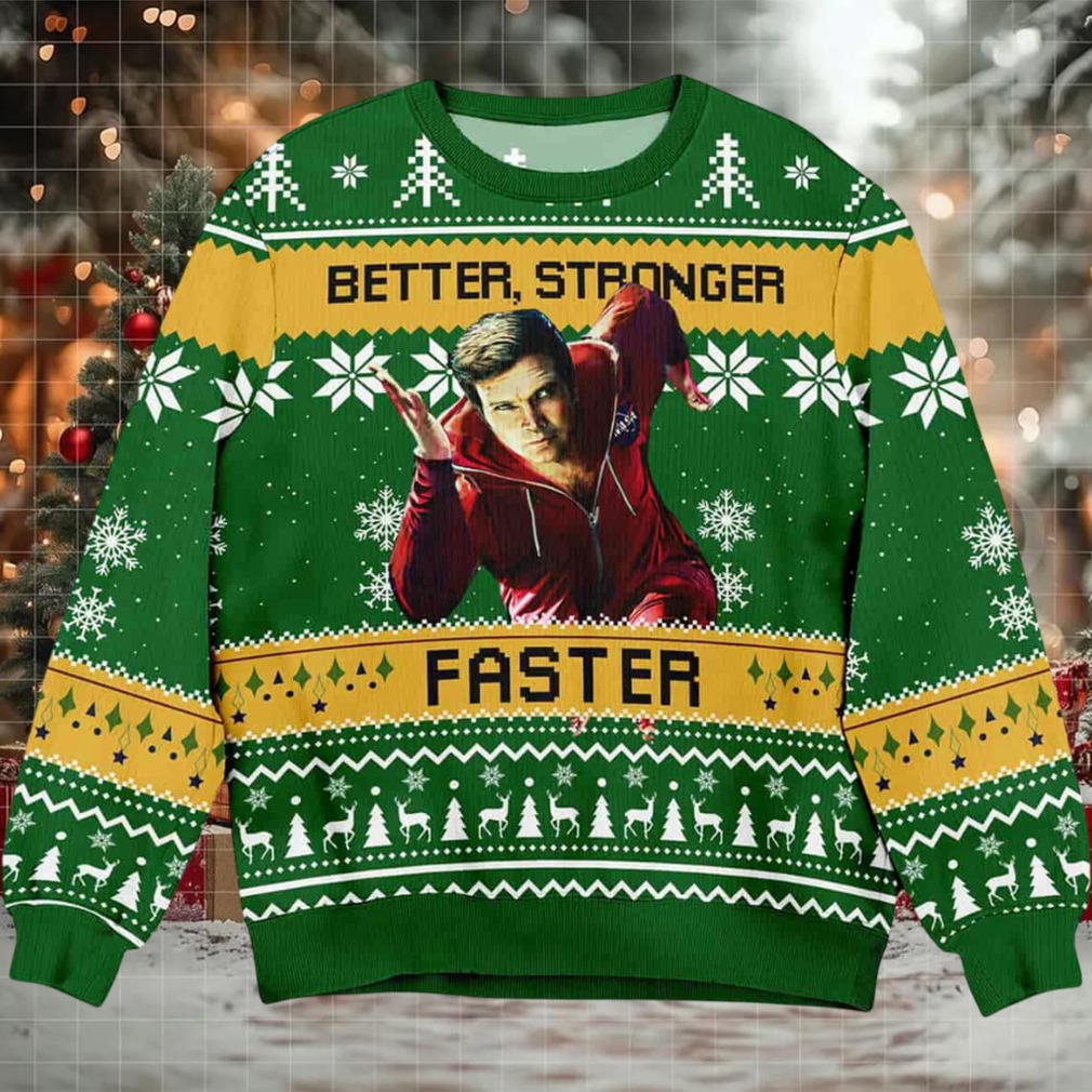 Six Million Dollar Man Better Stronger Faster Ugly Christmas Sweater Six Million Dollar Man Better Stronger Faster Ugly Christmas Sweater