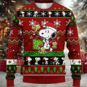 Snoopy And Woodstock The Peanuts Ugly Sweater, Snoopy And Woodstock Christmas Sweater, Funny Snoopy Lover Gift, Snoopy And Woodstock Shirt (1)