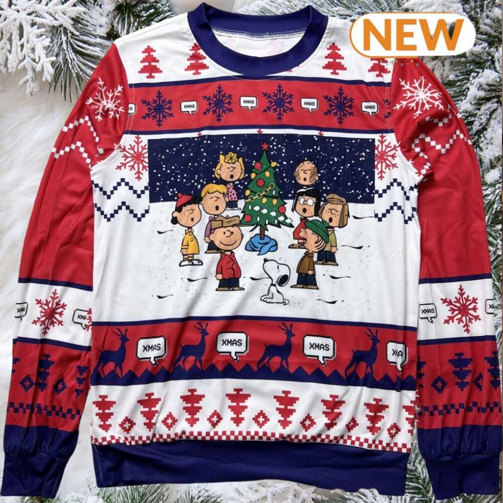 Snoopy Charlie Brown Peanuts Christmas Night Pink Sweater Snoopy Charlie Brown Peanuts Christmas Night Pink Sweater