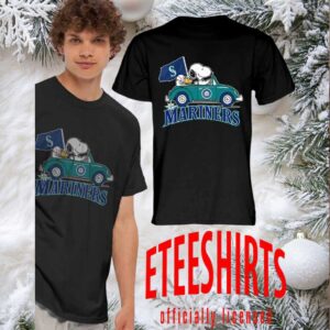 Snoopy driving car Seattle Mariners baseball shirt