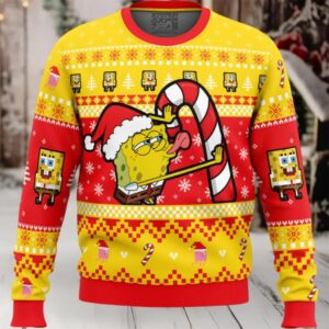 SpongeBob Licking SpongeBob Squarepants Ugly Christmas Sweater