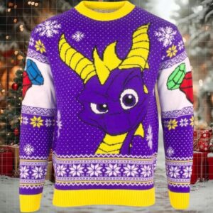 Spyro The Dragon Christmas Ugly Christmas Sweater, All Over Print Sweatshirt
