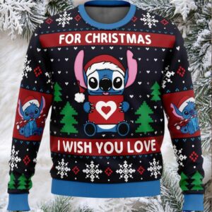 Stitch For Christmas I Wish You Love Ugly Christmas Sweater
