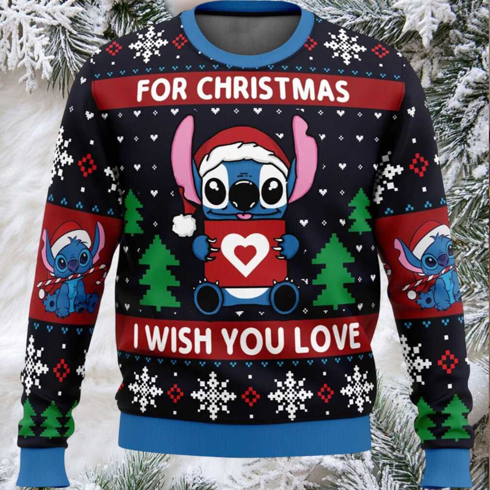 Stitch For Christmas I Wish You Love Ugly Christmas Sweater