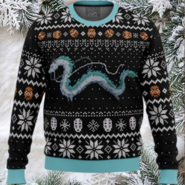 Studio Ghibli Haku Spirited Away Miyazaki Ugly Christmas Sweater