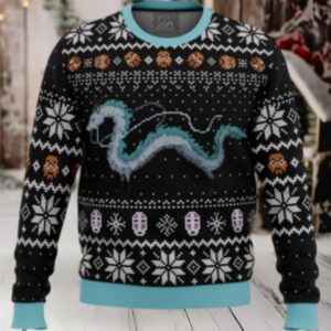 Studio Ghibli Haku Spirited Away Miyazaki Ugly Christmas Sweater
