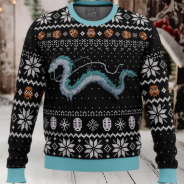 Studio Ghibli Haku Spirited Away Miyazaki Ugly Christmas Sweater