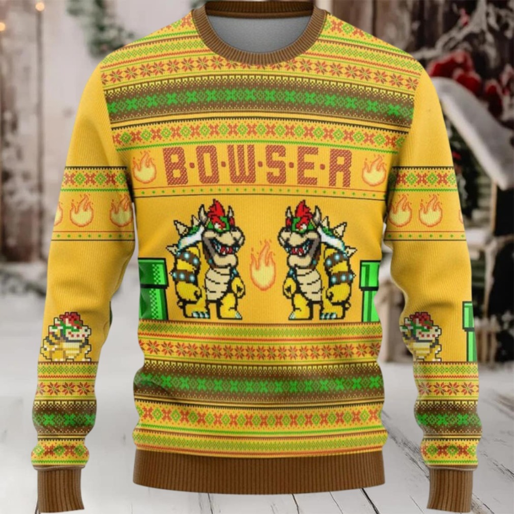 Super Mario Bowser Ugly Christmas Sweater Super Mario Bowser Ugly Christmas Sweater