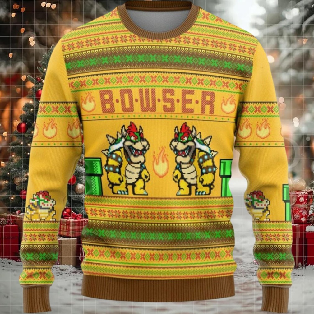 Super Mario Bowser Ugly Christmas Sweater Super Mario Bowser Ugly Christmas Sweater