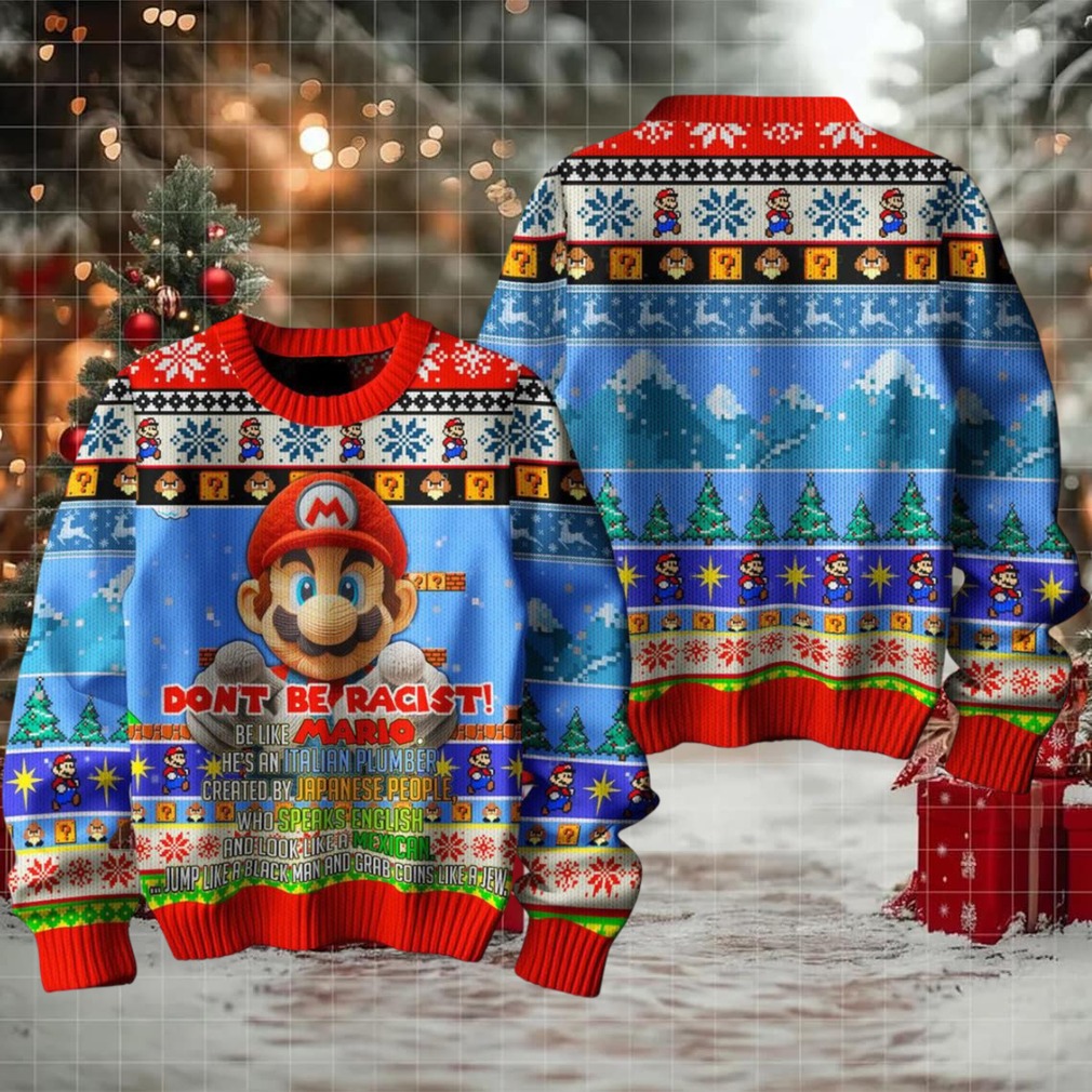 Super Mario Don’t Be Racist 2025 Christmas Ugly Sweater Super Mario Don’t Be Racist 2025 Christmas Ugly Sweater