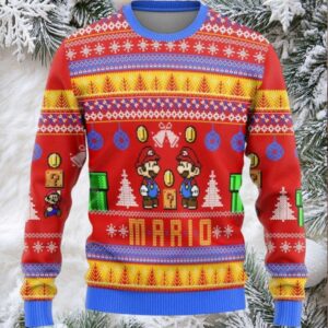 Super Mario Mario Coin Ugly Christmas Sweater