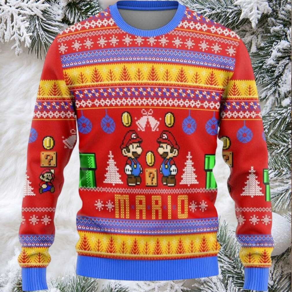 Super Mario Mario Coin Ugly Christmas Sweater Super Mario Mario Coin Ugly Christmas Sweater