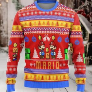 Super Mario Mario Coin Ugly Christmas Sweater