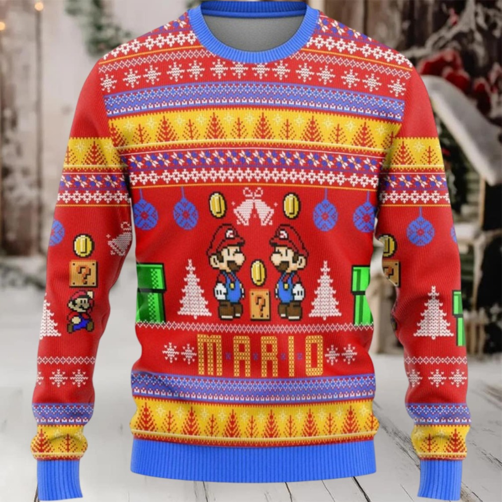 Super Mario Mario Coin Ugly Christmas Sweater Super Mario Mario Coin Ugly Christmas Sweater