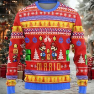 Super Mario Mario Coin Ugly Christmas Sweater