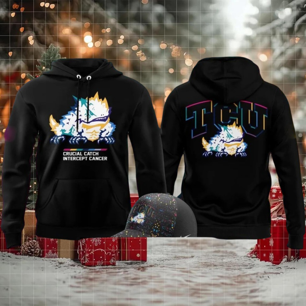 TCU Horned Frogs Crucial Catch Intercept Cancer 2025 Logo Two Sided Hoodie Shirt TCU Horned Frogs Crucial Catch Intercept Cancer 2025 Logo Two Sided Hoodie Shirt