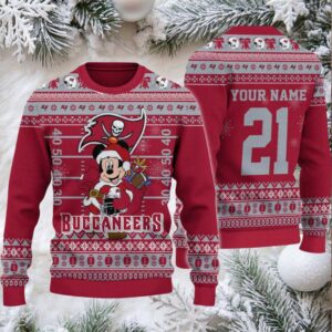 Tampa Bay Buccaneers Mickey Mouse Santa Ugly Christmas Sweater