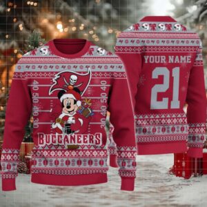 Tampa Bay Buccaneers Mickey Mouse Santa Ugly Christmas Sweater