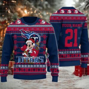 Tennessee Titans Mickey Mouse Santa Ugly Christmas Sweater