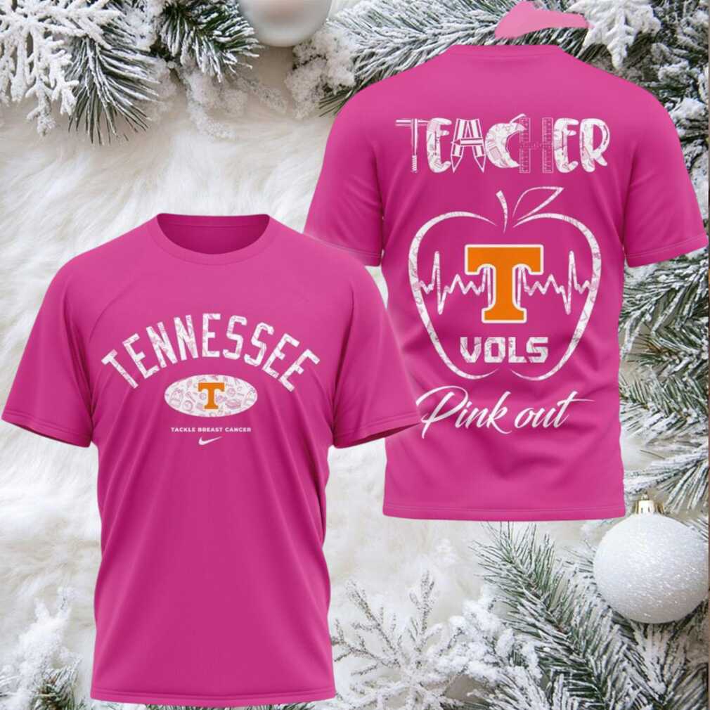 Tennessee Volunteers 2025 NCAA Teacher Tackle Breast Cancer Unisex 3D Shirt Tennessee Volunteers 2025 NCAA Teacher Tackle Breast Cancer Unisex 3D Shirt