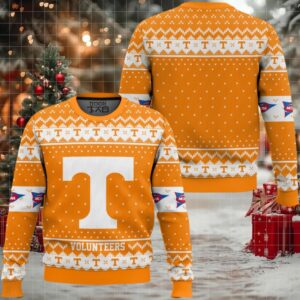 Tennessee Volunteers – Custom Name And Number Ugly Christmas Sweater