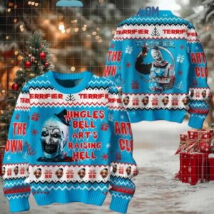 Terrifier 2 Jingle Bell Art’s Raising Hell The Clown Christmas Ugly Sweater