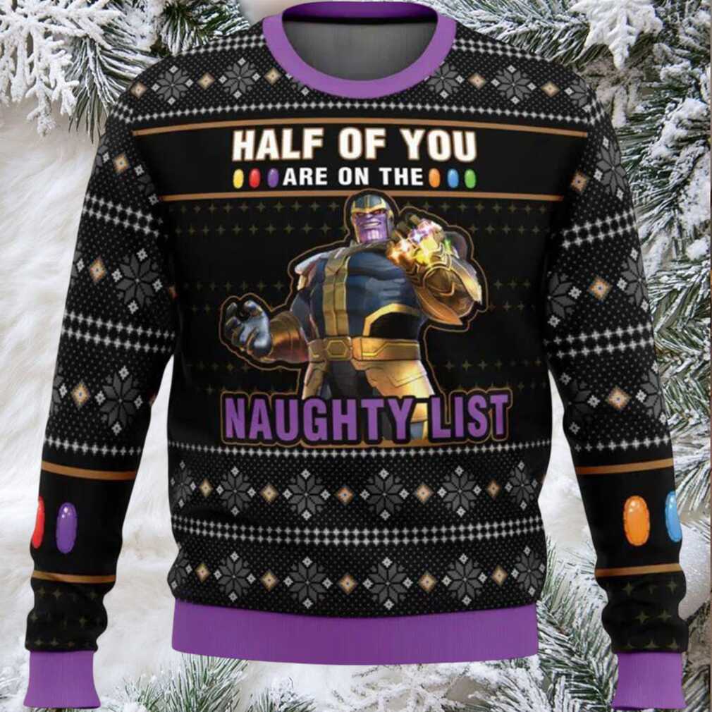 Thanos Half Of You Are On The Naughty List Ugly Christmas Sweater