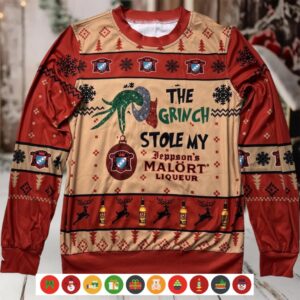 The Grinch Stole Jeppson Malort Ugly Christmas Sweater