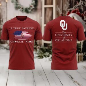 The University Of Oklahoma A True Patriot Charlie Kirk 2025 New Two Sided Shirt