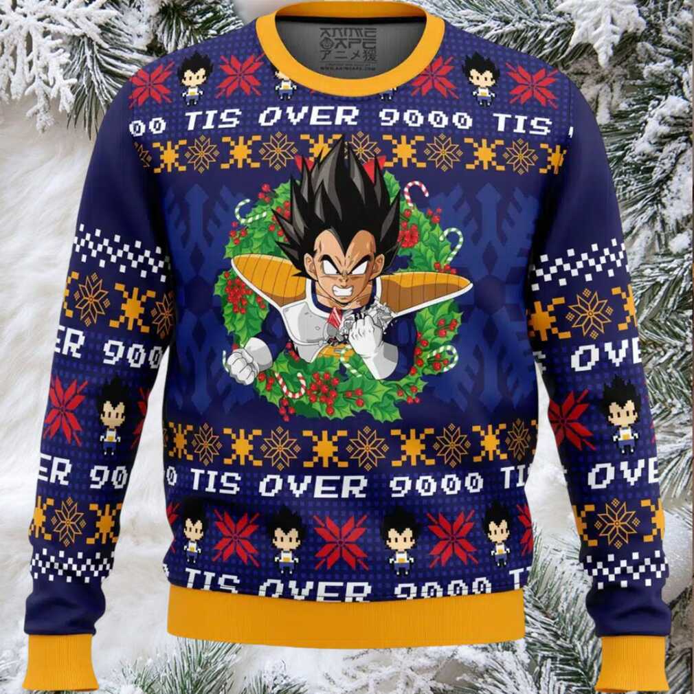 Tis Over 9000 Dragon Ball Z Ugly Christmas Sweater Tis Over 9000 Dragon Ball Z Ugly Christmas Sweater