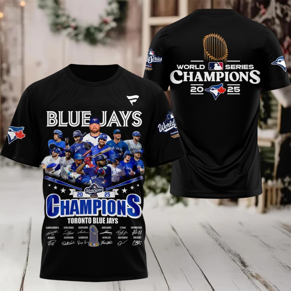 Toronto Blue Jays World Series Champions 2025 Signature 3D T Shirt – Black