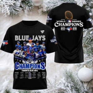 Toronto Blue Jays World Series Champions 2025 Signature 3D T Shirt – Black