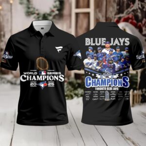 Toronto Blue Jays World Series Champions 2025 Signature Polo Shirt – Black