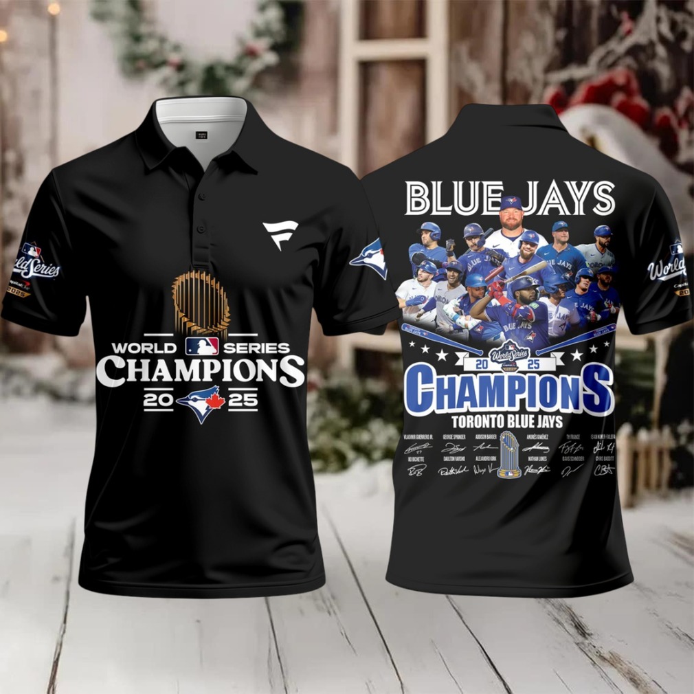 Toronto Blue Jays World Series Champions 2025 Signature Polo Shirt – Black
