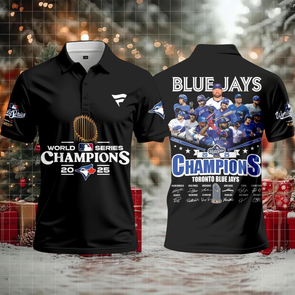 Toronto Blue Jays World Series Champions 2025 Signature Polo Shirt – Black