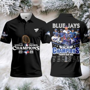Toronto Blue Jays World Series Champions 2025 Signature Polo Shirt – Black