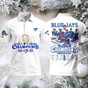 Toronto Blue Jays World Series Champions 2025 Signature Polo Shirt – White