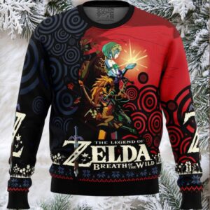 Triforce Zelda Ugly Christmas Sweater _ Anime Ape Triforce Zelda Ugly Christmas Sweater _ Anime Ape