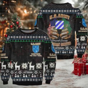 U.S. Army Veteran Ugly Christmas Sweater – Honor & Pride Festive Knitwear Gift