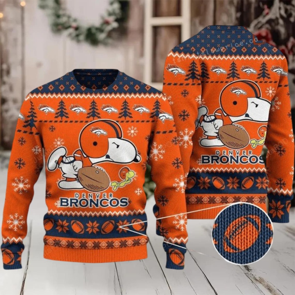 Ugly Christmas Sweater Denver Broncos, Graphic Dog Blue Orange Ugly Christmas Sweater Denver Broncos, Graphic Dog Blue Orange