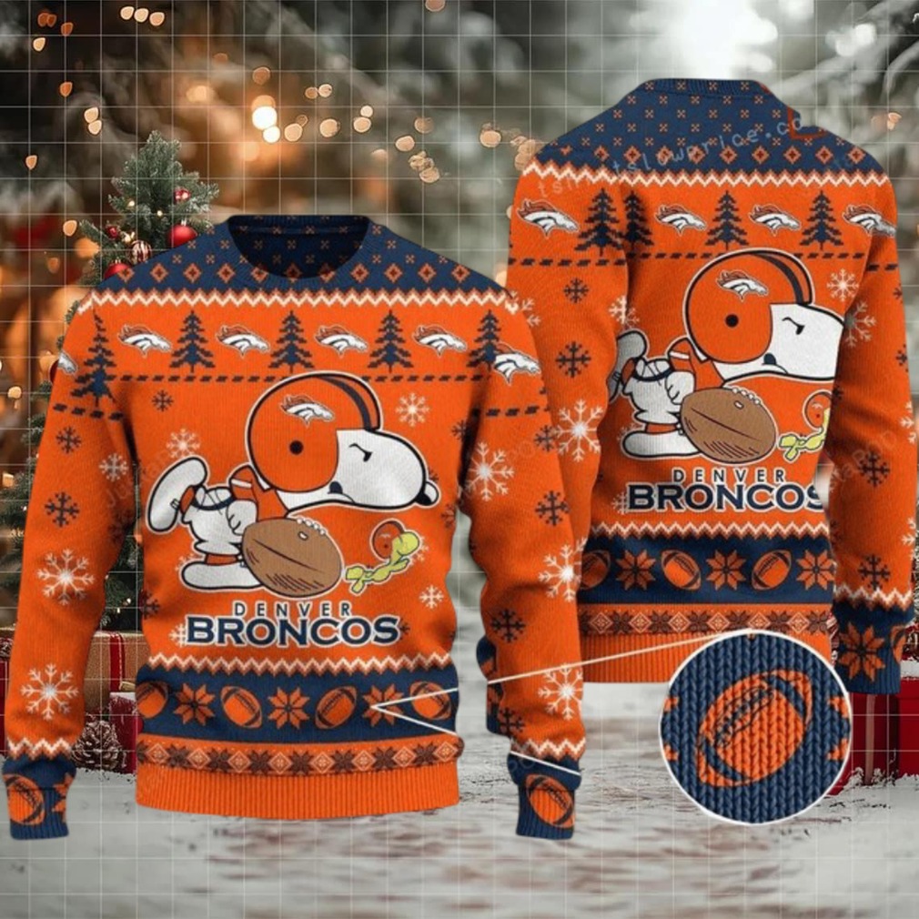 Ugly Christmas Sweater Denver Broncos, Graphic Dog Blue Orange Ugly Christmas Sweater Denver Broncos, Graphic Dog Blue Orange