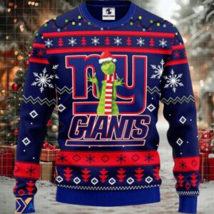 Ugly Christmas Sweater New York Giants, Grinch