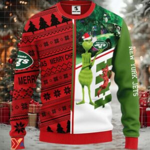 Ugly Christmas Sweater New York Jets, Grinch Scooby Doo Green