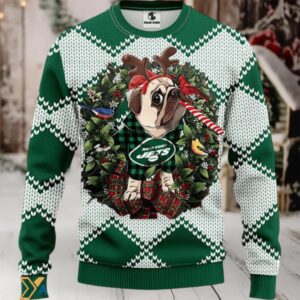 Ugly Christmas Sweater New York Jets, Pub Dog