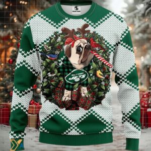 Ugly Christmas Sweater New York Jets, Pub Dog