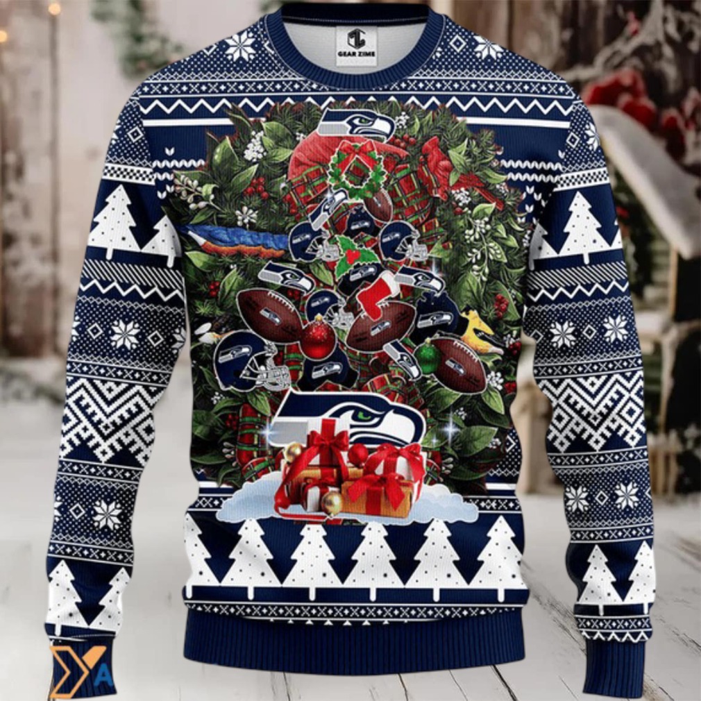 Ugly Christmas Sweater Seattle Seahawks, Tree