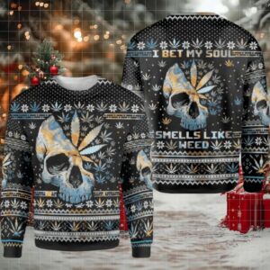 Ugly Sweater Skull Weed Ugly Christmas Sweater