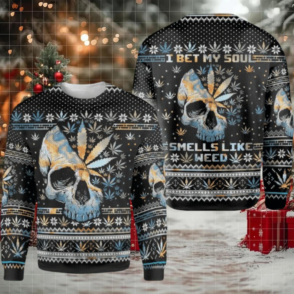 Ugly Sweater Skull Weed Ugly Christmas Sweater