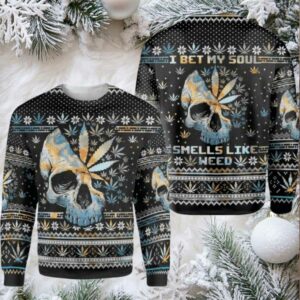 Ugly Sweater Skull Weed Ugly Christmas Sweater