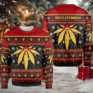 Ugly Sweater Weed Mistlestoned Ugly Christmas Sweater